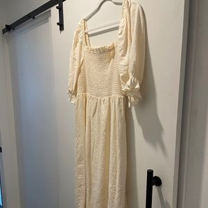 Gap linen cream dress